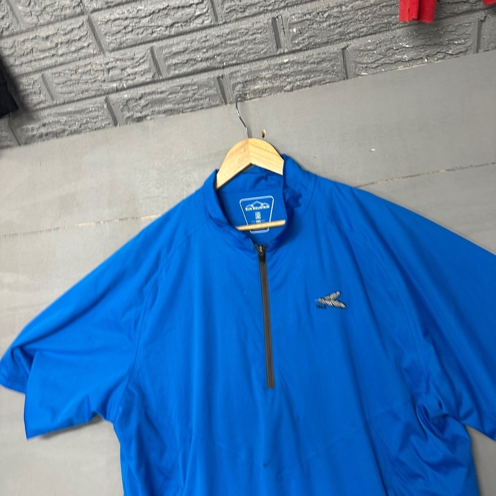 Sun Mountain Waterproof Golf‎ Pullover Jacket Men Blue Short Sleeve Quarter Zip